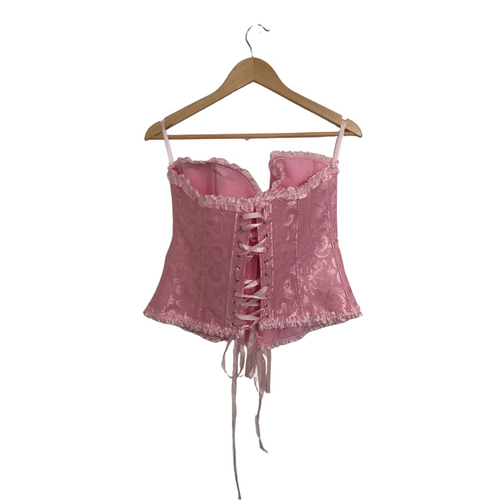 Elegant Pink Lace Corset Top - Picture 2 of 3